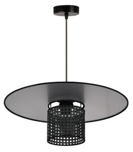Duolla - Lampadario a sospensione con filo TOKYO RATTAN 1xE27/15W/230V diametro 50 cm nero/argento