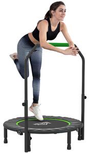 HOMCOM Tappetino Elastico Pieghevole Ø102 cm con Manico Regolabile Telaio in Acciaio per Allenamento Gambe Corpo Nero e Verde | Aosom Italy
