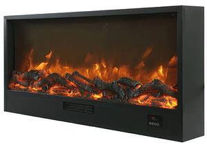 Caminetto elettrico da incasso O Anche a Filo Muro Modello ISPICA Led Regolabile Su 6 Livelli Potenza Lungo 108 Dimensioni 108x20xh 50,7-peso 32 kg Metri Da 1500 W Nero