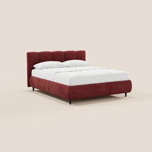 ARKAM letto imbottito con vano contenitore e testiera a lavorazione ve