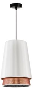 Duolla - Lampadario a sospensione con filo BELL SHINY 1xE27/15W/230V diametro 25 cm bianco/rame