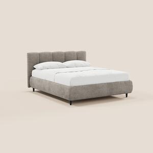 ARKAM letto imbottito con vano contenitore e testiera a lavorazione ve