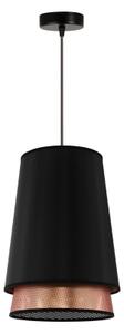 Duolla - Lampadario a sospensione con filo BELL SHINY 1xE27/15W/230V diametro 25 cm nero/rame