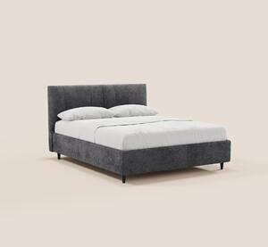 ONYX letto imbottito con vano contenitore e testiera verticale in tess