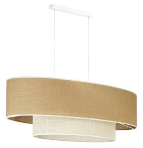 Duolla - Lampadario a sospensione con filo DOUBLE OVAL YUTE 2xE27/15W/230V marrone/color crema