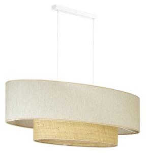 Duolla - Lampadario a sospensione con filo DOUBLE OVAL NATURE 2xE27/15W/230V color crema/beige