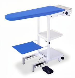 Tavolo da stiro professionale con piano aspirante e riscaldato elettricamente COMELUX -A Dimensioni da chiuso 139 x 47 x 44 cm ASPIRATORE TAPPETINO E APPOGGIAFERRO