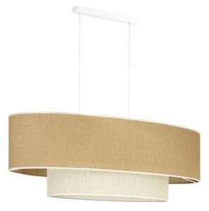 Duolla - Lampadario a sospensione con filo DOUBLE OVAL YUTE 2xE27/15W/230V marrone/color crema