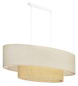 Duolla - Lampadario a sospensione con filo DOUBLE OVAL NATURE 2xE27/15W/230V color crema/beige