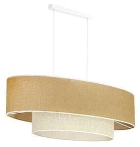 Duolla - Lampadario a sospensione con filo DOUBLE OVAL YUTE 2xE27/15W/230V marrone/color crema