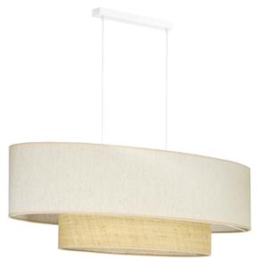 Duolla - Lampadario a sospensione con filo DOUBLE OVAL NATURE 2xE27/15W/230V color crema/beige
