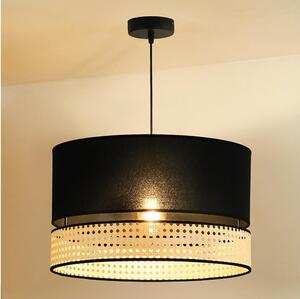 Duolla - Lampadario a sospensione con filo DOUBLE RATTAN 1xE27/15W/230V diametro 40 cm nero/beige