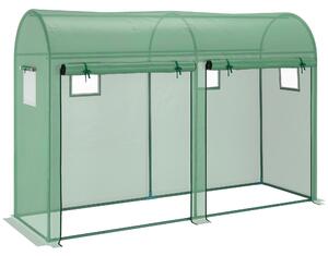 Outsunny Serra a Tunnel da Giardino con 2 Porte Avvolgibili e 4 Finestre, Copertura in PE Struttura in Acciaio, 3x1x2m, Verde | Aosom Italy