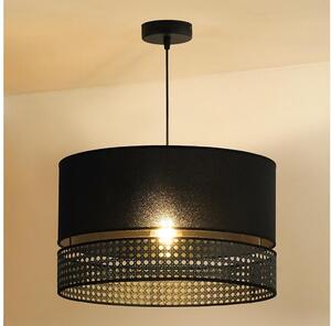 Duolla - Lampadario a sospensione con filo DOUBLE RATTAN 1xE27/15W/230V diametro 40 cm nero