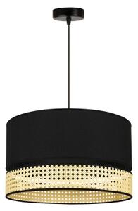 Duolla - Lampadario a sospensione con filo DOUBLE RATTAN 1xE27/15W/230V diametro 40 cm nero/beige