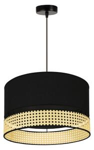 Duolla - Lampadario a sospensione con filo DOUBLE RATTAN 1xE27/15W/230V diametro 40 cm nero/beige