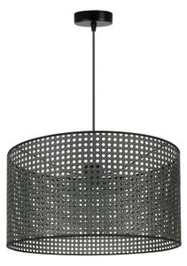 Duolla - Lampadario a sospensione con filo ROLLER RATTAN 1xE27/15W/230V diametro 45 cm nero