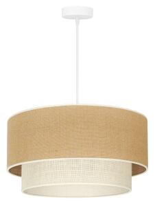 Duolla - Lampadario a sospensione con filo YUTE BOHO 1xE27/15W/230V diametro 45 cm marrone/color crema