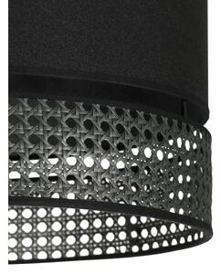 Duolla - Lampadario a sospensione con filo DOUBLE RATTAN 1xE27/15W/230V diametro 40 cm nero