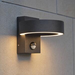 Applique da esterni LED Lucande Nirella, nera, CCT, con sensore Nirella, Nero, Metallo, Moderno, Applique da esterni