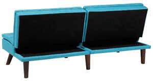 Divano letto blu 3 posti trapuntato tappezzeria Click Clack gambe in metallo con schienale diviso Beliani