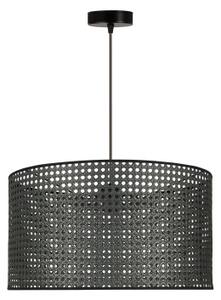 Duolla - Lampadario a sospensione con filo ROLLER RATTAN 1xE27/15W/230V diametro 45 cm nero