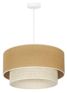 Duolla - Lampadario a sospensione con filo YUTE BOHO 1xE27/15W/230V diametro 45 cm marrone/color crema