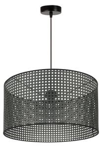 Duolla - Lampadario a sospensione con filo ROLLER RATTAN 1xE27/15W/230V diametro 45 cm nero