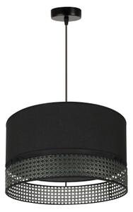 Duolla - Lampadario a sospensione con filo DOUBLE RATTAN 1xE27/15W/230V diametro 40 cm nero