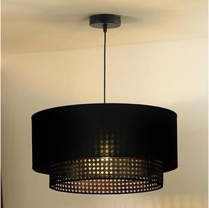 Duolla - Lampadario a sospensione con filo BOHO RATTAN 1xE27/15W/230V diametro 45 cm nero