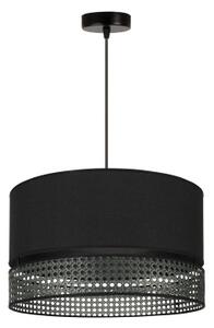 Duolla - Lampadario a sospensione con filo DOUBLE RATTAN 1xE27/15W/230V diametro 40 cm nero