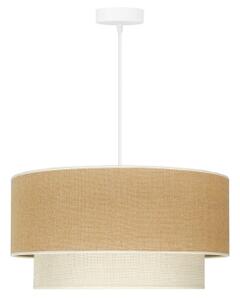 Duolla - Lampadario a sospensione con filo YUTE BOHO 1xE27/15W/230V diametro 45 cm marrone/color crema