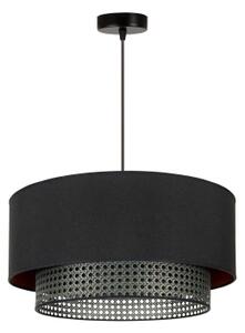 Duolla - Lampadario a sospensione con filo BOHO RATTAN 1xE27/15W/230V diametro 45 cm nero