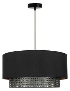 Duolla - Lampadario a sospensione con filo BOHO RATTAN 1xE27/15W/230V diametro 45 cm nero