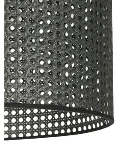 Duolla - Lampadario a sospensione con filo ROLLER RATTAN 1xE27/15W/230V diametro 45 cm nero
