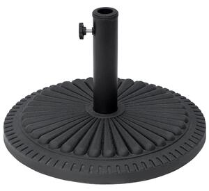 Outsunny Base Ombrellone Rotonda Nero, Plastica, 15kg, Adatta Pali Ф35-38-48mm, Ф49x32cm, Stabile e Resistente|Aosom