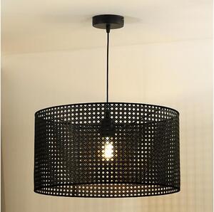 Duolla - Lampadario a sospensione con filo ROLLER RATTAN 1xE27/15W/230V diametro 45 cm nero