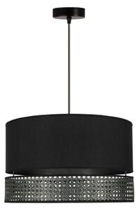 Duolla - Lampadario a sospensione con filo DOUBLE RATTAN 1xE27/15W/230V diametro 40 cm nero
