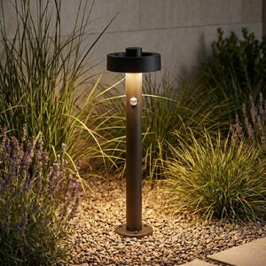 Lampione a LED Lucande Nirella, 60 cm, nero, CCT, con sensore Nirella, Nero, Metallo, Moderno