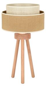 Duolla - Lampada da tavolo YUTE BOHO 1xE27/15W/230V diametro 25 cm marrone/color crema