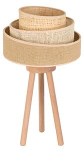 Duolla - Lampada da tavolo YUTE TRIO 1xE27/15W/230V diametro 25 cm marrone/grigio/beige