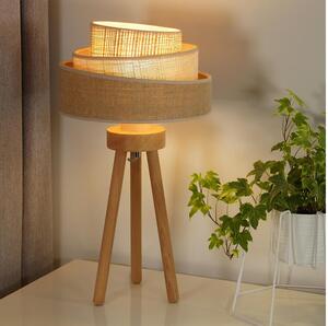 Duolla - Lampada da tavolo YUTE TRIO 1xE27/15W/230V diametro 25 cm marrone/grigio/beige