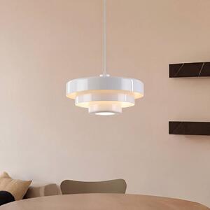 Lampada a sospensione Tivra Lindby, dimmerabile, Bianco / Opale, Soggiorno / Sala da pranzo, Metallo, Design, Lampada a sospensione