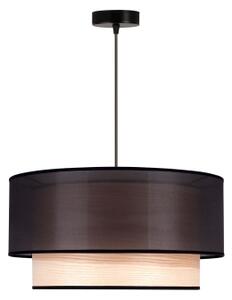 Duolla - Lampadario a sospensione con filo WOOD BOHO 1xE27/15W/230V diametro 45 cm nero/beige