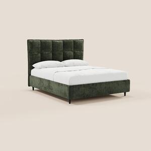 AURO letto imbottito con vano contenitore e testiera capitonné alta in