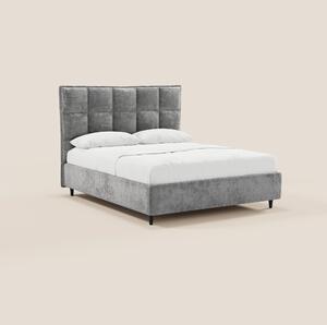 AURO letto imbottito con vano contenitore e testiera capitonné alta in
