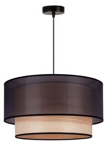 Duolla - Lampadario a sospensione con filo WOOD BOHO 1xE27/15W/230V diametro 45 cm nero/beige