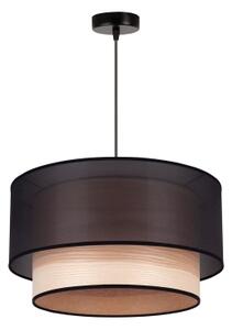Duolla - Lampadario a sospensione con filo WOOD BOHO 1xE27/15W/230V diametro 45 cm nero/beige