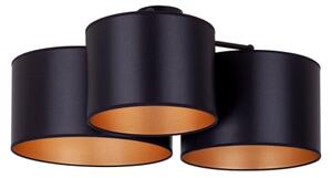 Duolla - Lampadario a plafone ROLLER TRIO SHINY 3xE27/15W/230V nero/oro