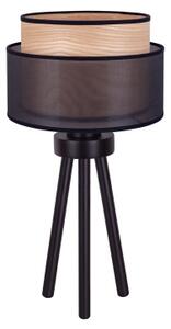 Duolla - Lampada da tavolo WOOD BOHO 1xE27/15W/230V diametro 25 cm nero/beige